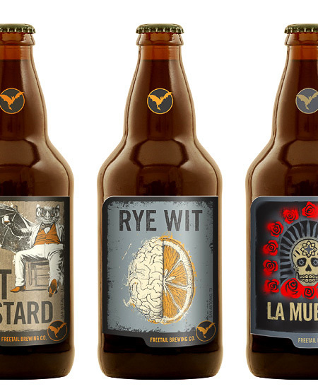 Freetail Brewing Bottles #packaging #beer #label #bottle