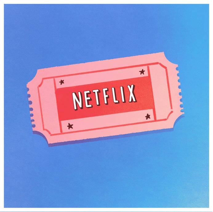 retro ticket neftlix illustration cinema