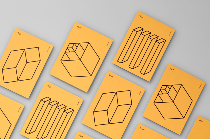 delve branding logo minimal corporate design by moniker featured mindsparkle mag yellow print business card geometry geometric icon lines bl