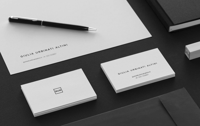 Giulia Urbinati Altini / Personal Brand Business Cards - Stationery tags: brand, personal brand, logo, social media, black and white, minim