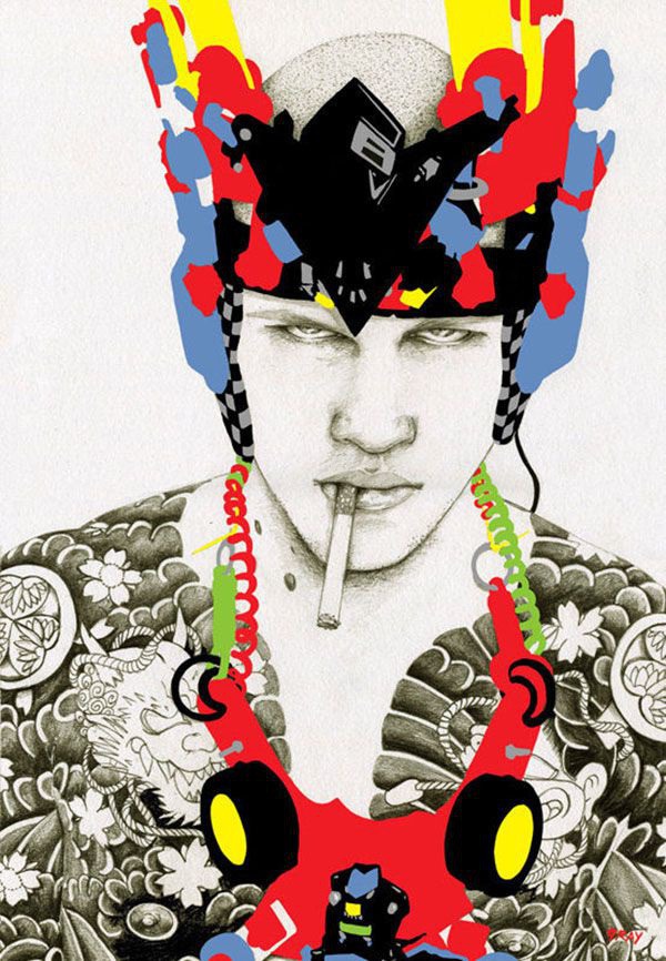 ilustración de moda masculina por Richard Gray