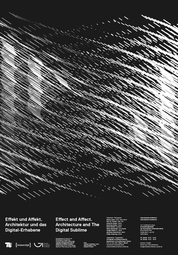 thomaskronbichler: “Architecture and The Digital Sublime. Poster for Event at Technische Universität Berlin. Design: Mut, Thomas Kronbichler (design), Julian Koschwitz (coding) ”