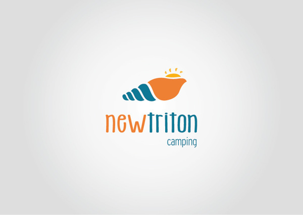 New Triton camping on Behance #sun #camping #shell #sea #summer #logo #waves