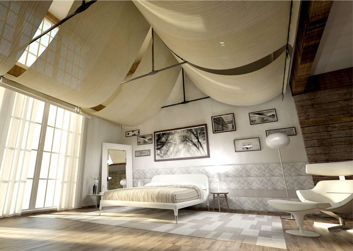 Leather Tiles That Wraps Gently the Bedroom - #bedroom, #interior, #decor, #floor,
