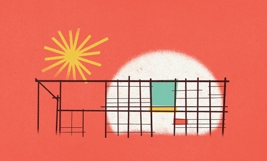 Dribbble - eamesHouseLarger.jpg by Zach Graham #zach #house #color #illustration #graham #eames