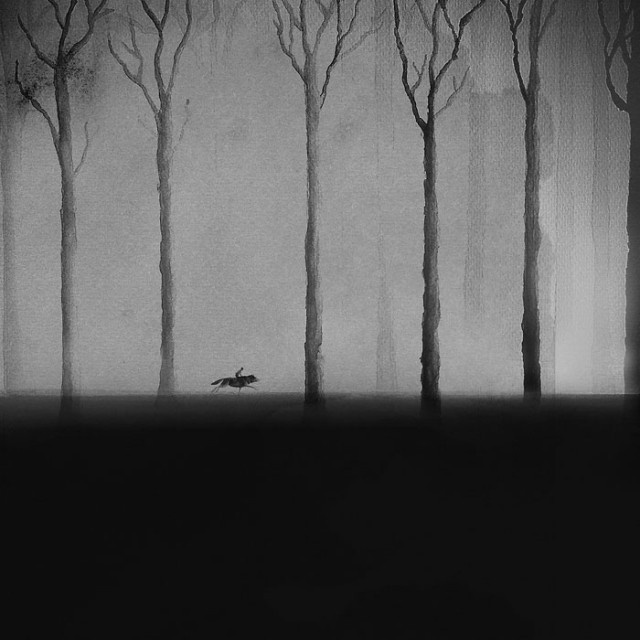Black And White Watercolors Painting by Elicia Elidanto #painting art #watercolors