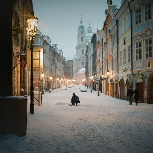 -cityoflove:Â Prague, Czech Republic viaÂ Tabi**chu #photography #snow #dusk