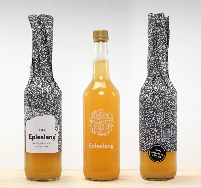 Epleslang Apple Juice — The Dieline #inspiration #apple #packaging #design #juice