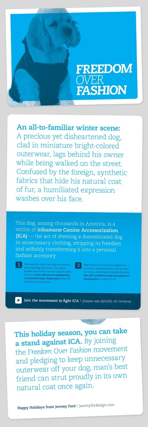 Holiday Card 2012 #dog #greeting #typography #card #over #freedom #holiday #fashion #blue #humor #winter