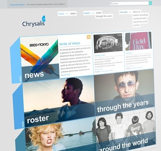 CHRYSALIS - WEBSITE on the Behance Network #based #design #grid #wordpress #blue #web #grey