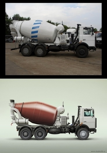 Dribbble - truck-from-studio38.jpg by Studio38.ru #truck #photo #illustration #realistic #cement