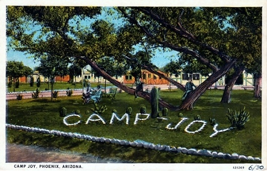 Camp Joy Vintage Postcard #places #design #vintage #phoenix