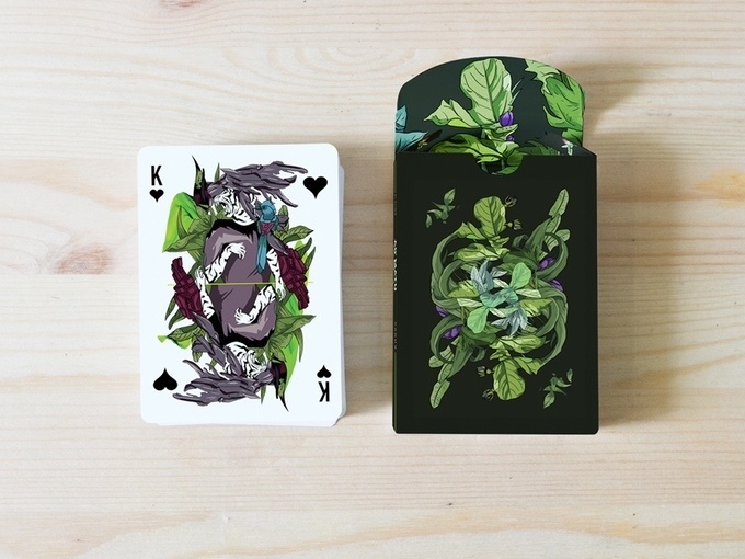 AO MATU design playing cards by Nastya KFKS. Floral and tropical design with great characters. #kfks #cards #graphic #playing #design #store #illustration #character