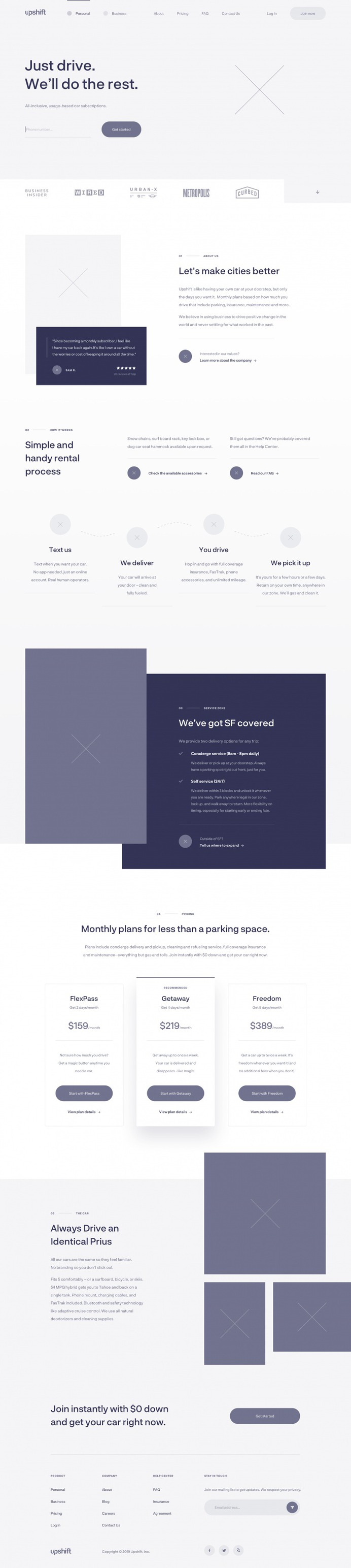 Upshift — wireframe 🌚