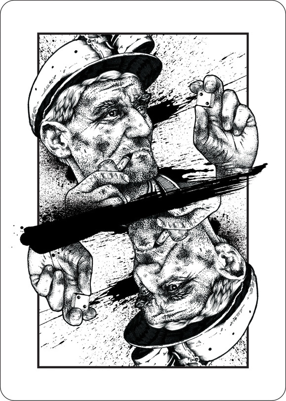 Pitman card hand drawn by Greg Coulton