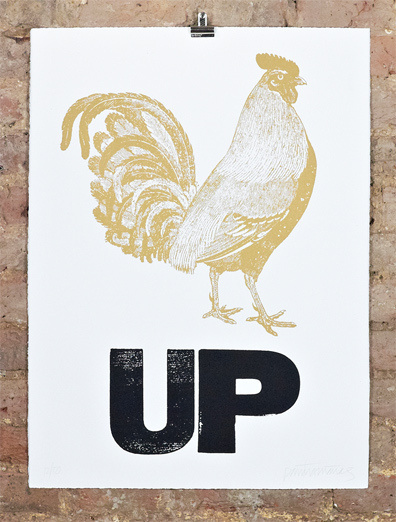 patrick thomas • cock up black & gold • £145.00 #print #poster #illustration