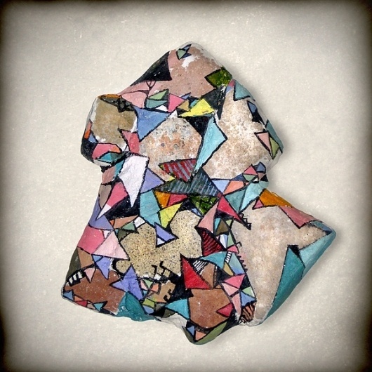 Forms / Stone Paintings on the Behance Network #relief #found #objects #stone #forms #color #geometric #geometrical