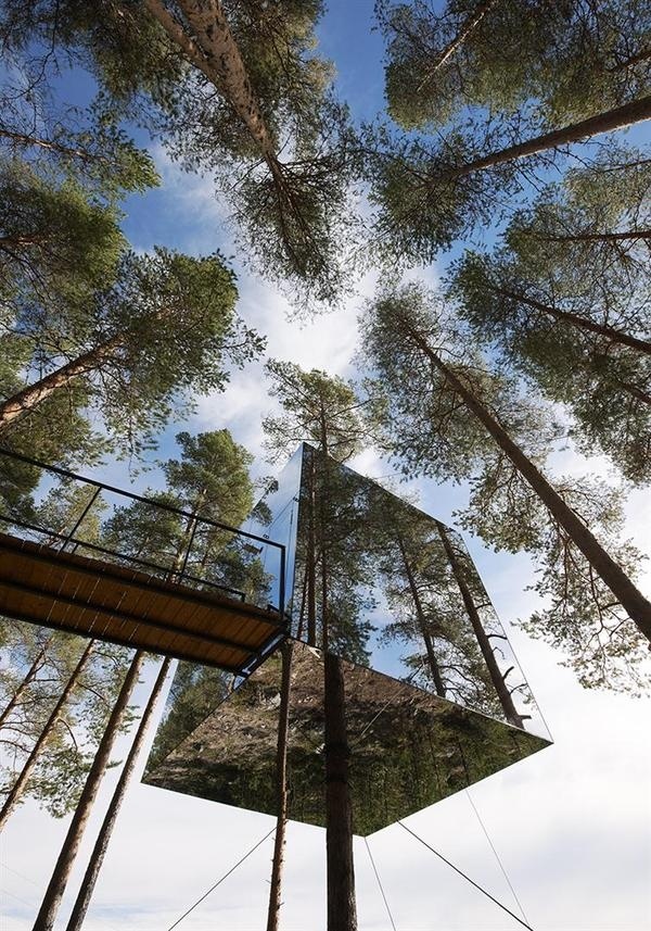 CJWHO ™ (Tree Hotel, Harads, Sweden by Tham & Videgård...) #sweden #design #wood #mirror #architecture #hotel #clever
