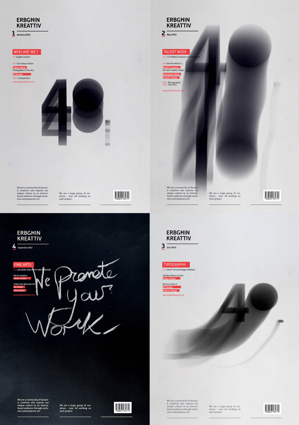 Erbgħin Kreattiv Magazine Covers on Behance #cover #number #book #typography