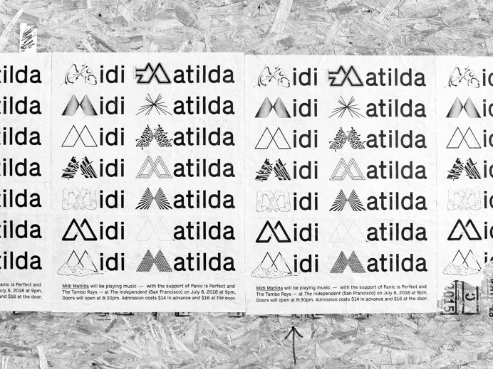 Midi Matilda @ The Independent #poster #type #identity #logos #illustration #graphicdesign #fly #wheatpaste #music #band