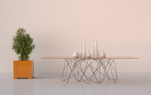9c9380cbfaee3f6fe905e2aace51c228.jpg 600×378 pixels #phillips #jason #design #wood #wire #quantum #table