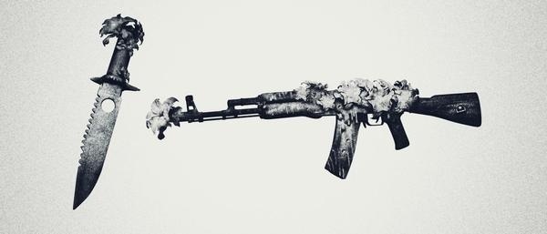 Ivan Solyaev illustration #illustration #kalashnikov #black&white