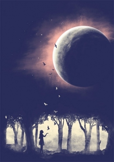Into-The-Universe-480x678.jpg (480×678) #night #illustration #moon
