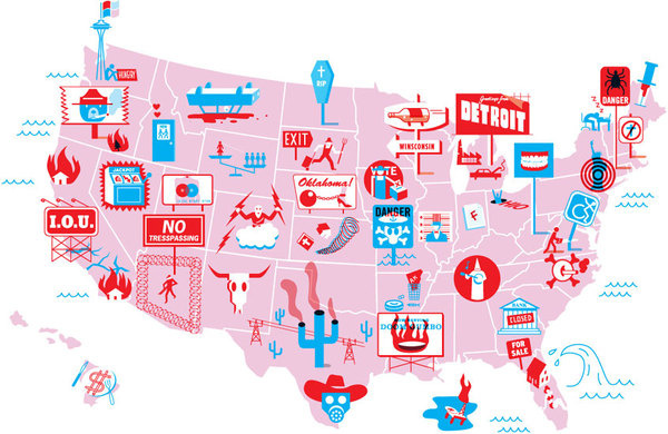 50 Worst States #blechman #illustration #inforgraphic #nicholas