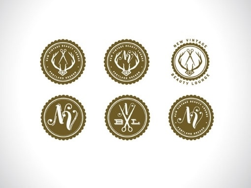 design work life » Chandelarrow Creative: New Vintage Beauty Lounge #logotype #salon #branding #icon #vintage #lounge #beauty
