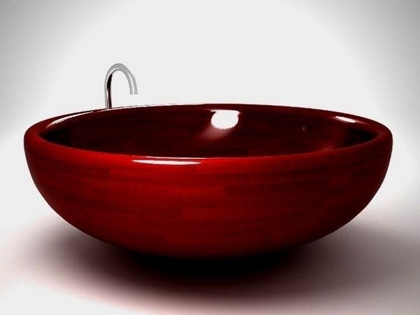 Artistic bathtub from red wood #artistic #bathroom #furniture #art #bathtub