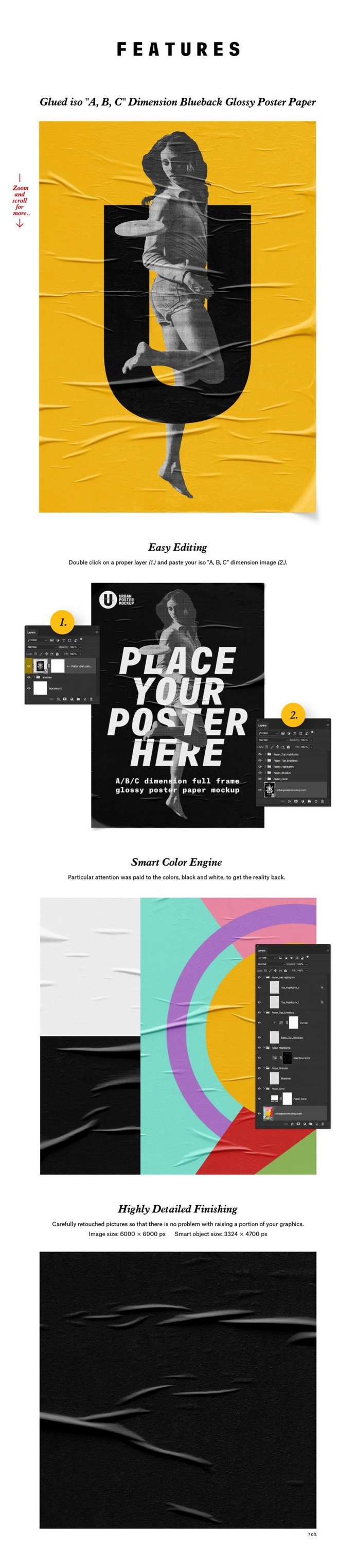 Glued Poster Paper Mockup VOL.1
