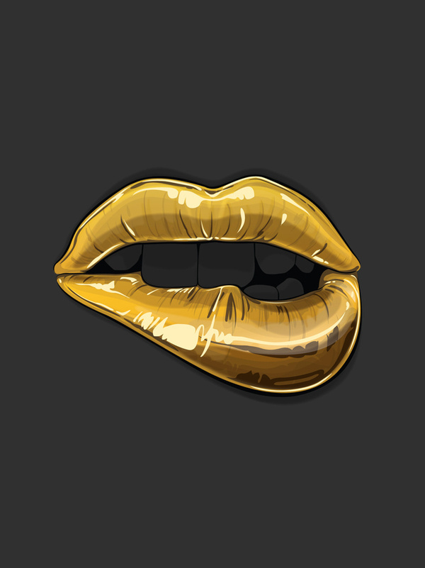 Goldie series by Gaks #illustration #lips #gold