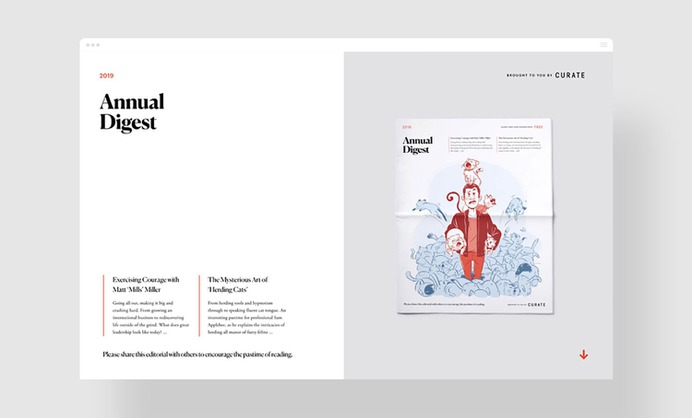 The 2019 Annual Digest - Mindsparkle Mag Curate Labs & Magazine designed The Annual Digest &ndash; a series of short thought pieces and reflections on the year past, to inspire entrepreneurs and young professionals for the year to come. #logo #packaging #identity #branding #design #color #photography #graphic #design #gallery #blog #project #mindsparkle #mag #beautiful #portfolio #designer