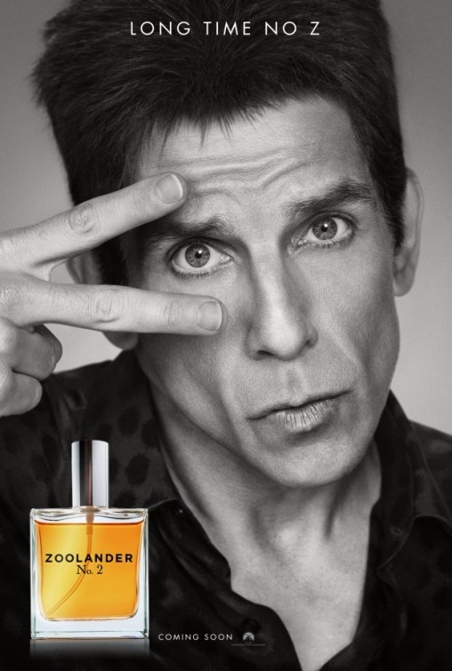 zoolander "Long time no Z" movie poster cinema perfume comedy blue steel