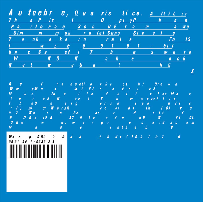 Autechre - Quaritice, The Designers Republic #album #cover #artwork
