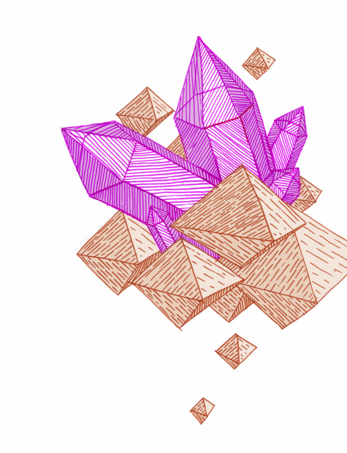 Gems... www.anditisgood.com #geode #ink #gems #jewels #markers #illustration #crystals #scifi #art #sketch