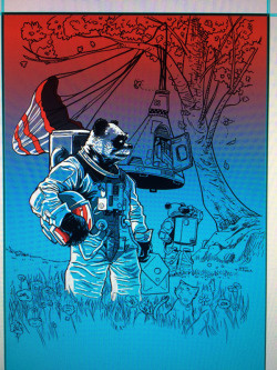 mrdoyle, illustration, panda, astronaut, Coachella