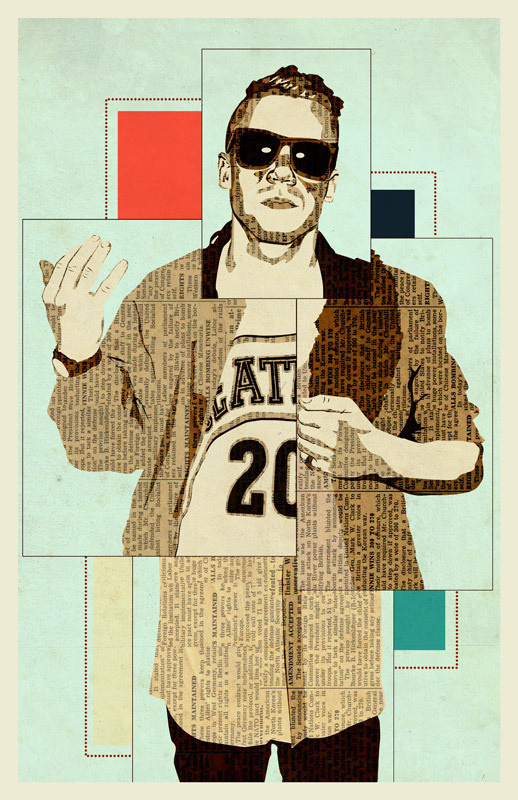 Macklemore | Illustration | KyleMosher.com #cut #macklemore #illustration #portrait #collage #paper