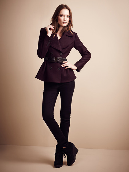 Burberry London London Boiled Wool Back Peplum Coat #fashion #maroon #jacket #burberry