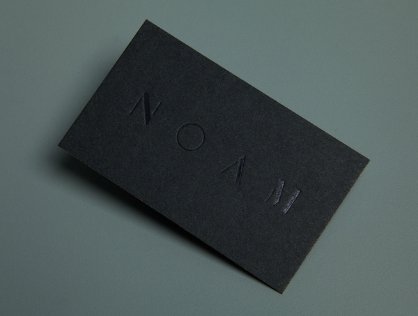 Logo and business card with black deboss foil detail created by Graphical House for interior design consultancy Noam #interior #house #business #created #card #design #black #deboss #noam #logo #consultancy #graphical #detail #foil