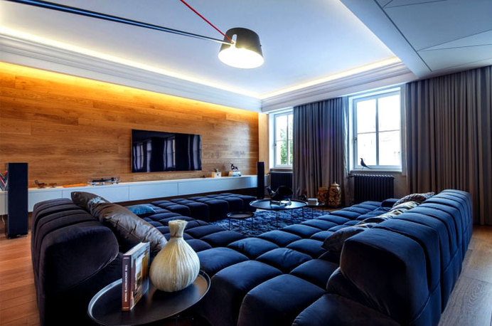 Trendy and Unique Bachelors Nest heavy dark drapery artistic outlook decor #interior #design #living #room