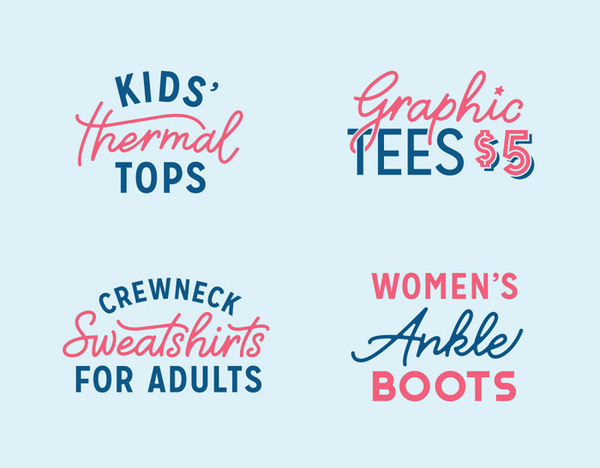 DanCassaro_OldNavyHoliday_07 #script #pink #retail #blue #typography