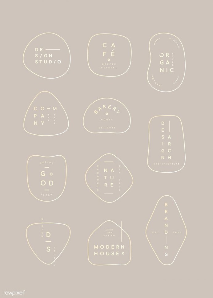 Simple pastel minimal badge collection vectors