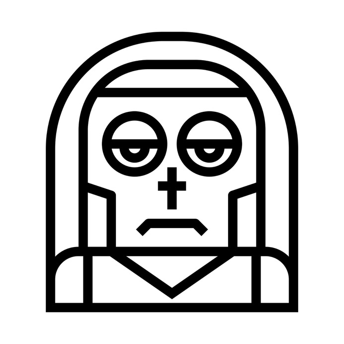 See more icon inspiration related to spooky, terror, catholic, scary, fear, nun, character, costume, religious, horror, user, halloween, woman, avatar, profile and people on Flaticon.