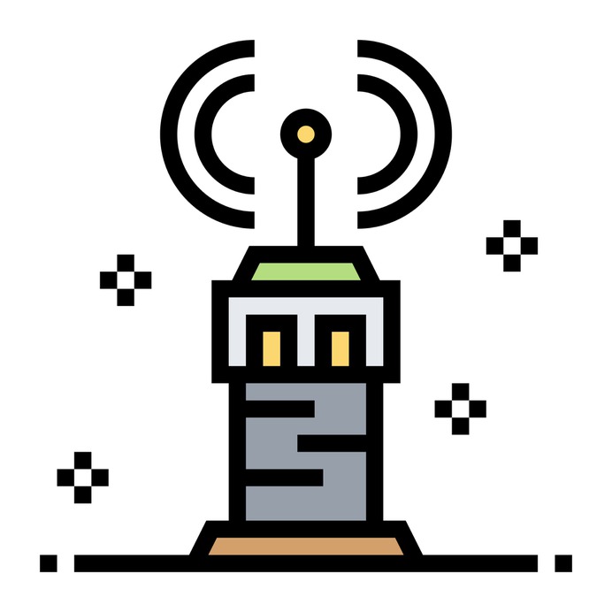 See more icon inspiration related to tower, network signal, frequency, signal tower, telecommunication, telecommunications, communications, radar, networking, signal and technology on Flaticon.