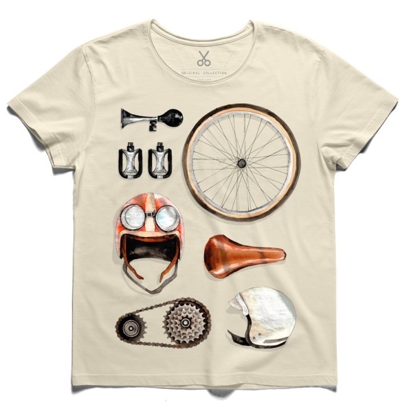 #johnlennon #bicycle #horns #pedal #caps #wheel #tee #tshirt #beige #saddle