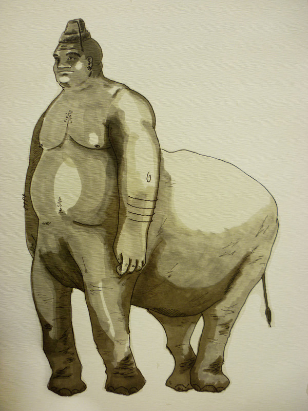 Elephant man. #elephant #human #man #sad #grey