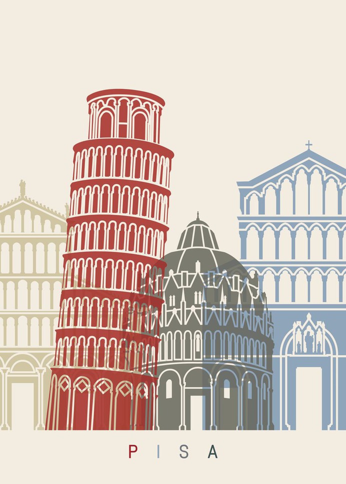 "Pisa" Poster Print on metal by Sam Kal