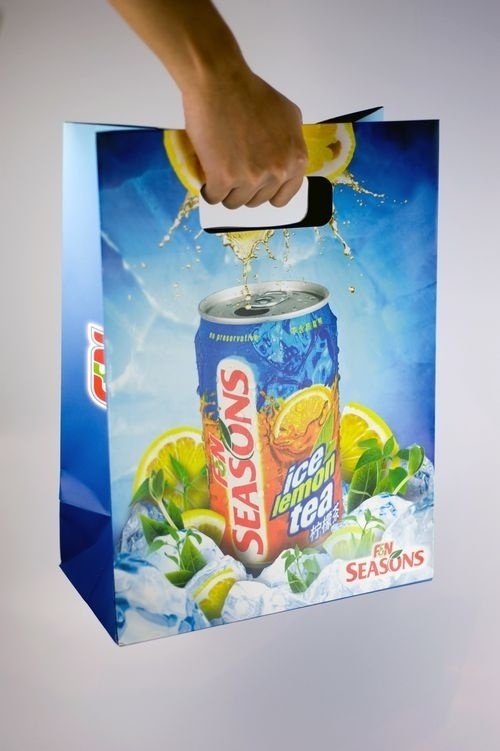 oats.com.sg » Seasons Ice Lemon Tea & Ice Lemon Green Tea Giveaway Paper Bags #packaging #bag #paper