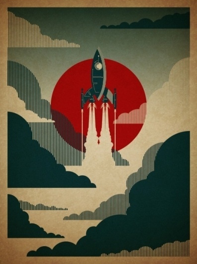 Google Reader (13) #illustration #rocket #poster